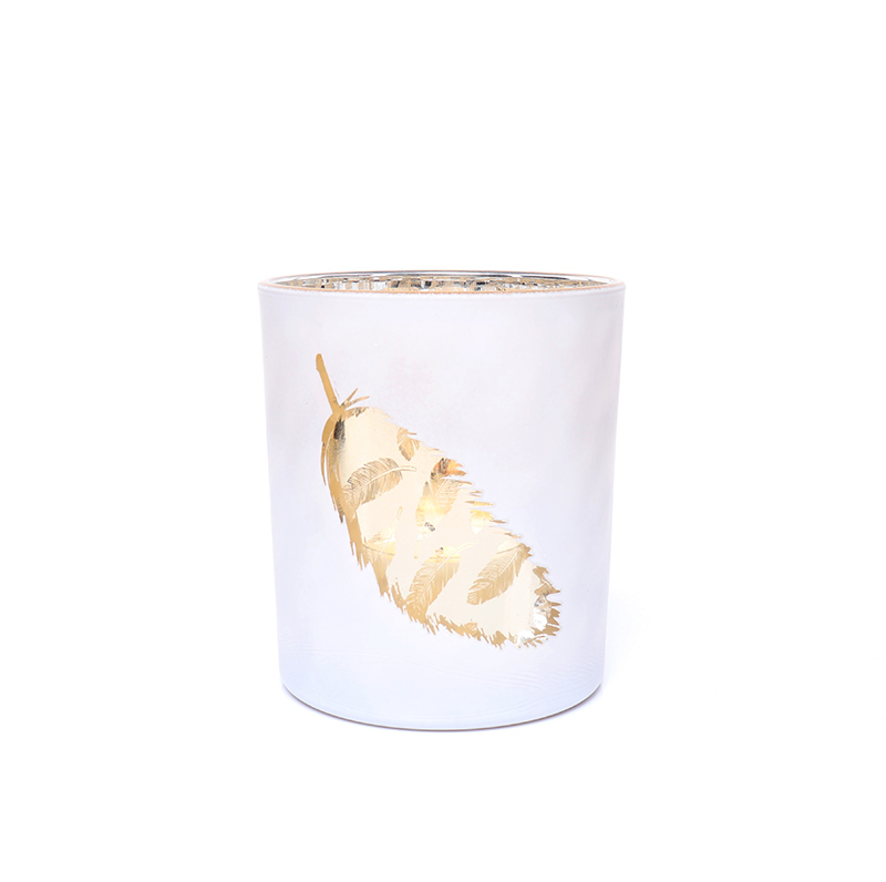 Luxury Rose Gold Feather Tea Light Votive Bar Candle Holder