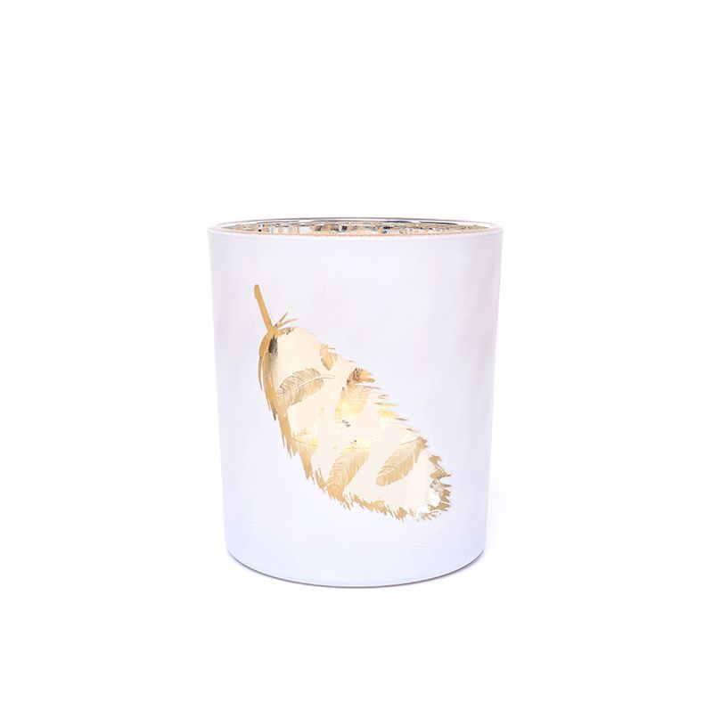 Luxury Rose Gold Feather Tea Light Votive Bar Candle Holder