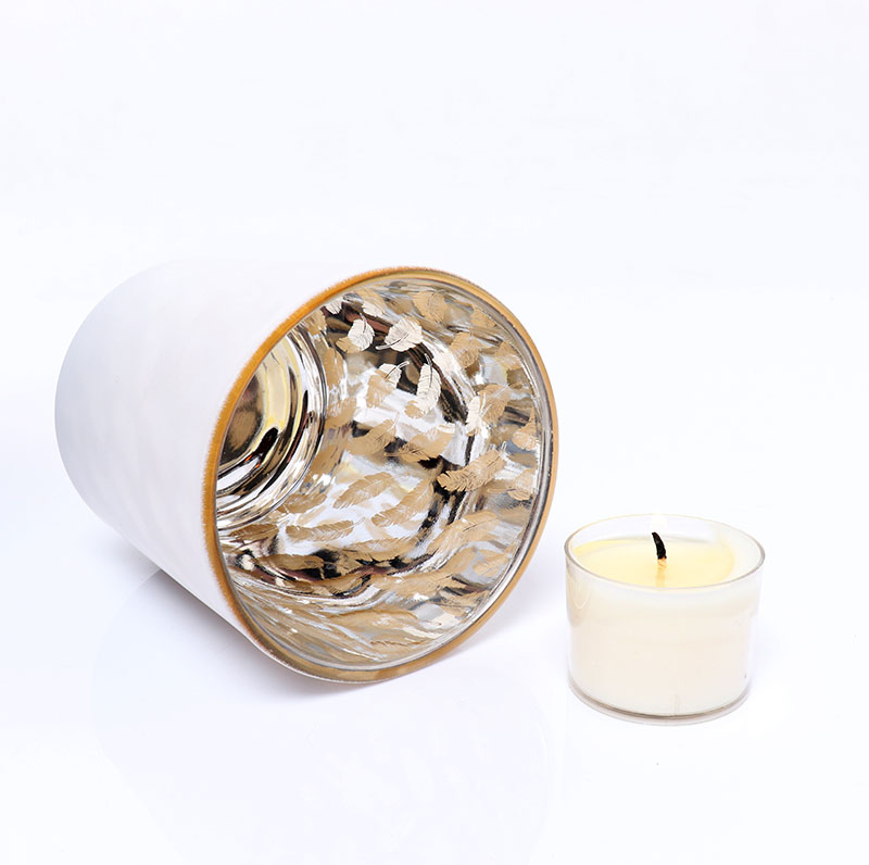 Luxury Rose Gold Feather Tea Light Votive Bar Candle Holder