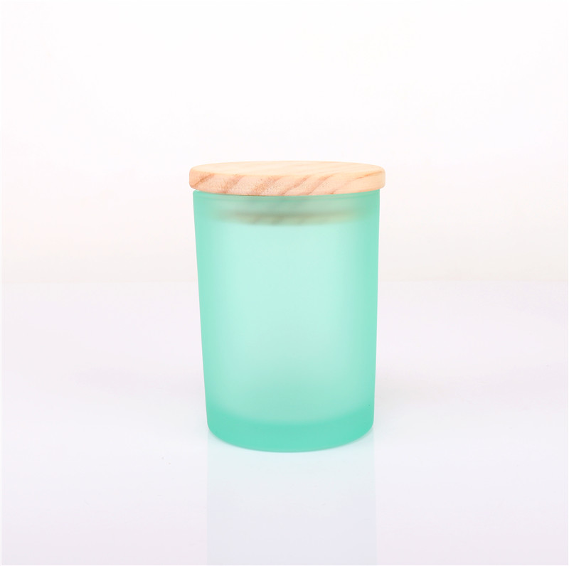 9oz Private Logo Printing Candle Glass Jars With Bamboo Lids