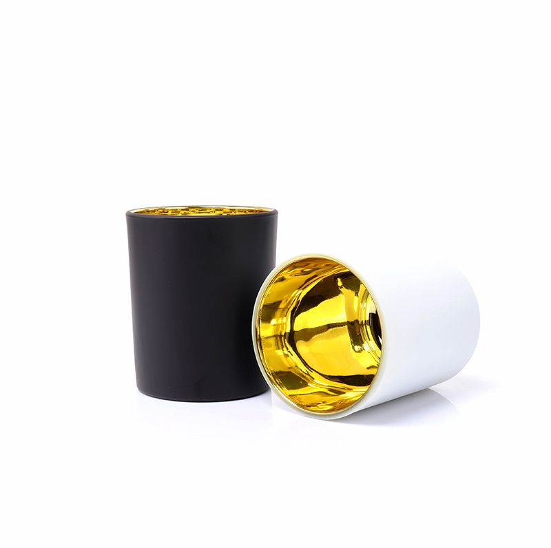 Luxury Gold Black Empty Glass Candle Jars In Bulk