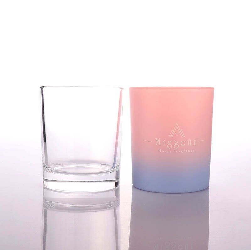 7oz Luxury Pink Blue Candle Glass Jar