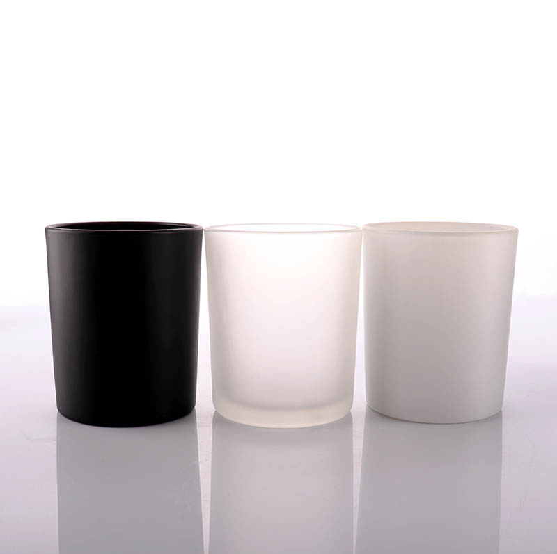 Matt Black Candle Glass Jar with Bamboo Lid