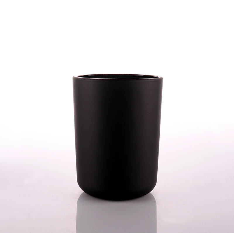 Luxury OEM Black Glass Candle Jar With Lid