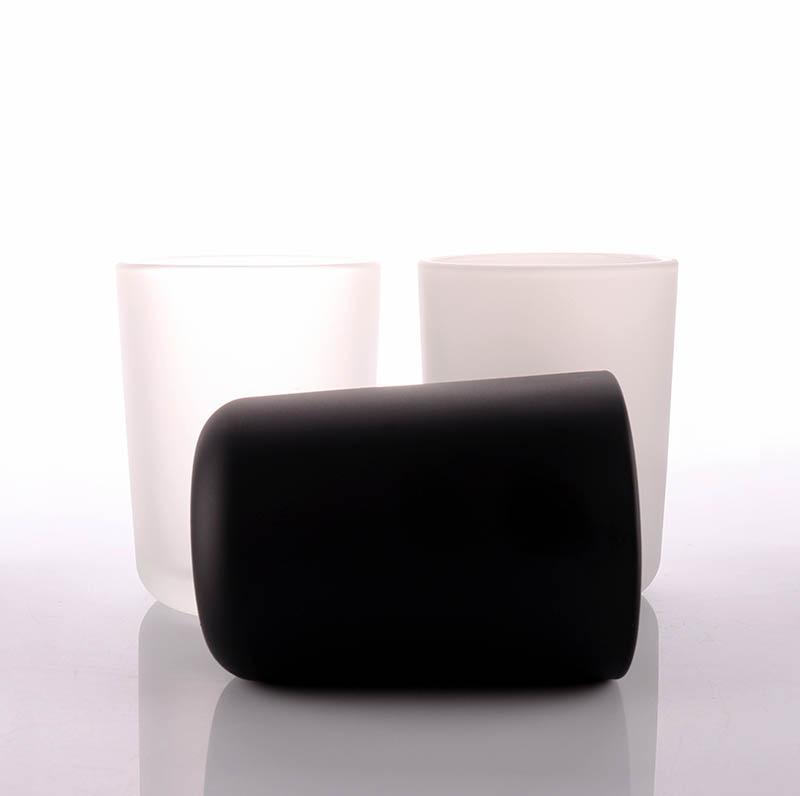 Luxury OEM Black Glass Candle Jar With Lid