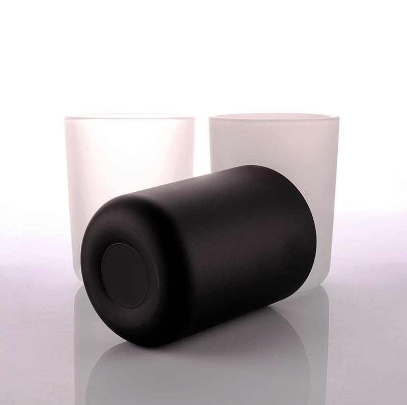 Luxury OEM Black Glass Candle Jar With Lid