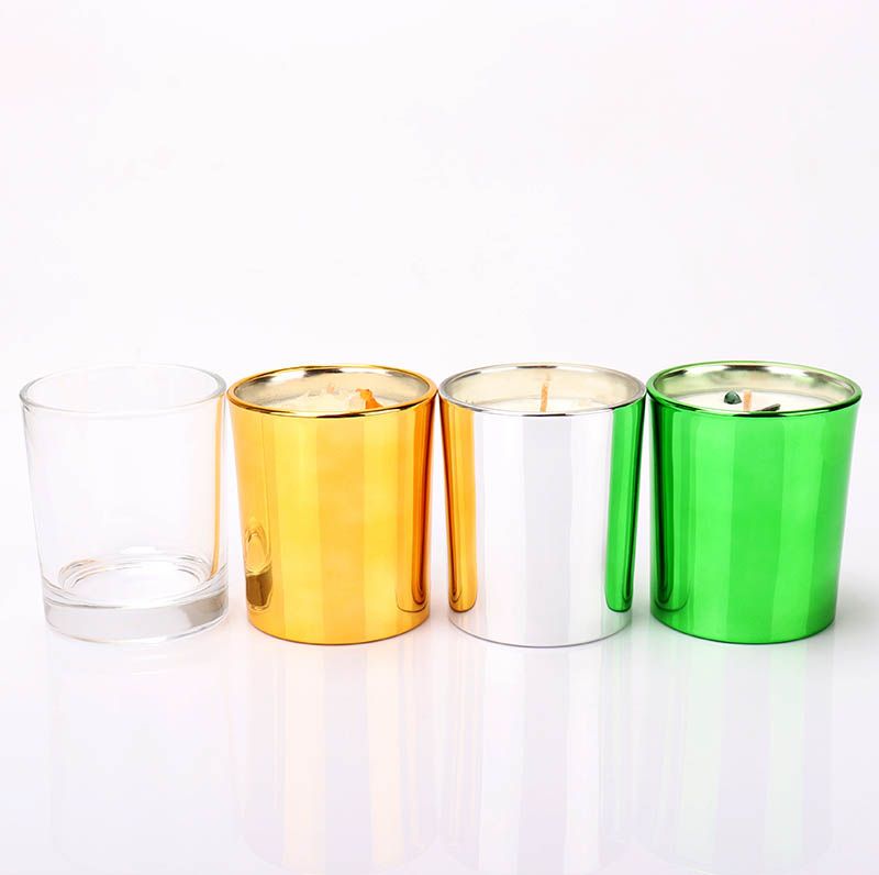 Metallic Colored Luxury Scented Candle Glass Jars In Bulk