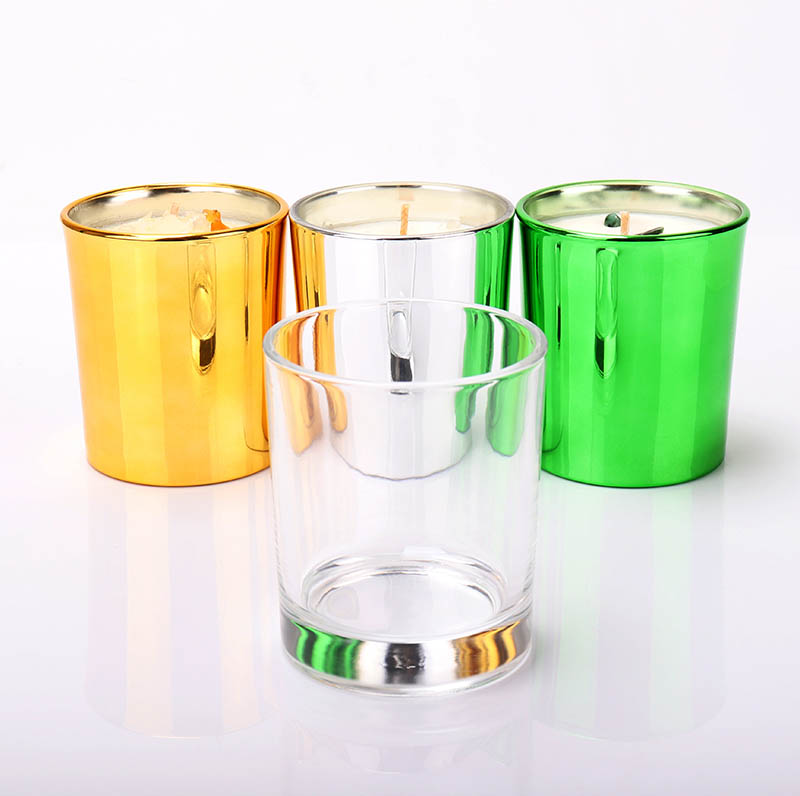 Metallic Colored Luxury Scented Candle Glass Jars In Bulk