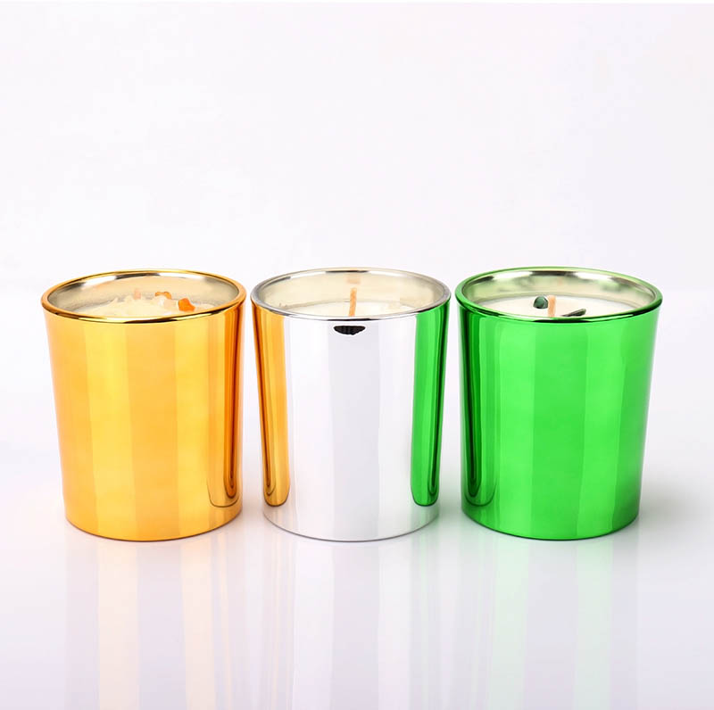 Metallic Colored Luxury Scented Candle Glass Jars In Bulk