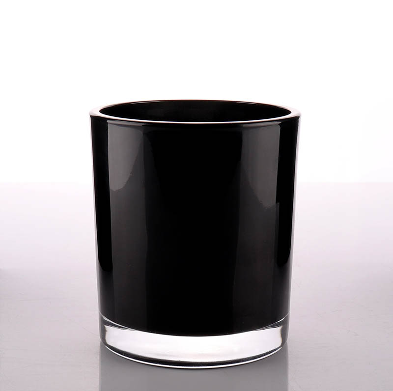 Luxury Black Glass Container For Candle Making In Bulk