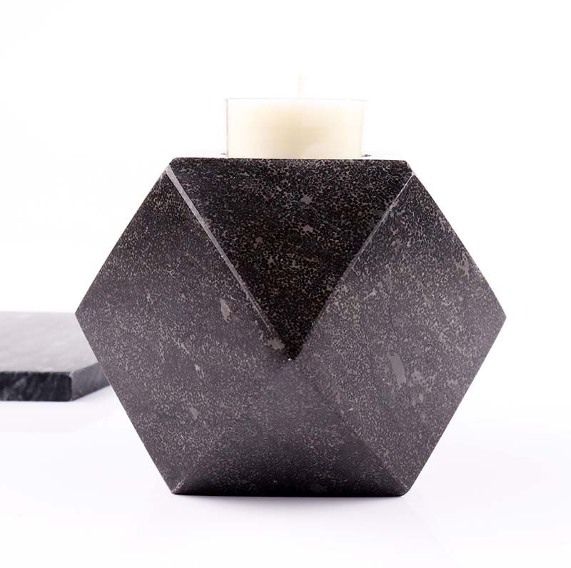 Luxury Black Marble Pillar Candle Holder Supplier