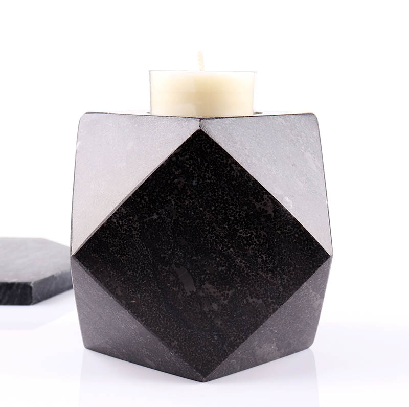 Luxury Black Marble Pillar Candle Holder Supplier