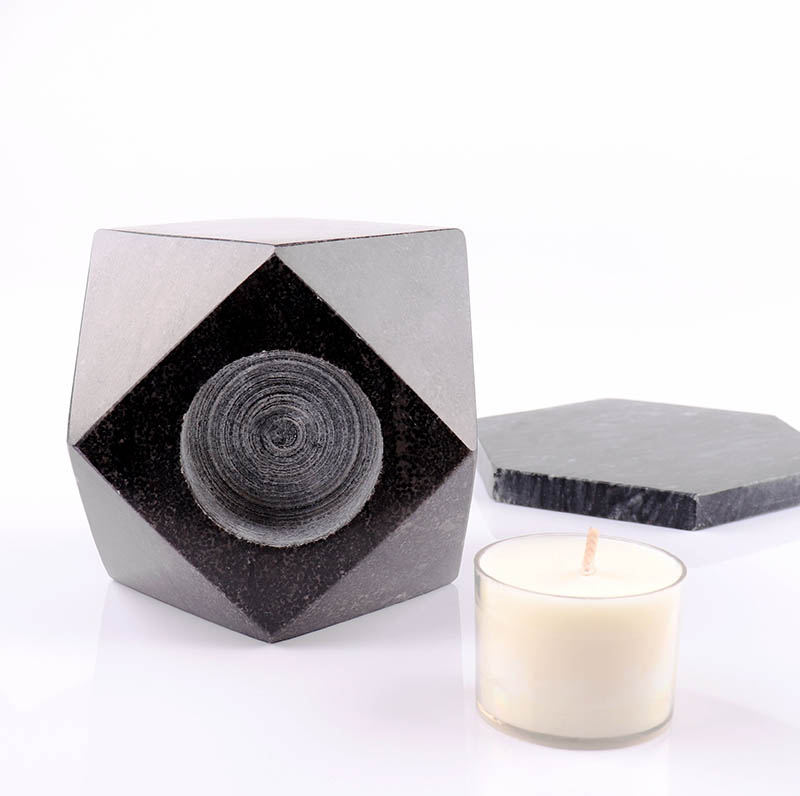 Luxury Black Marble Pillar Candle Holder Supplier