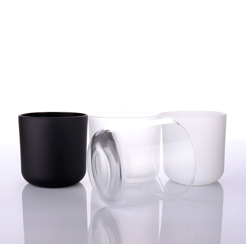 11oz Empty Matt Black Round Bottom Candle Glass Jars