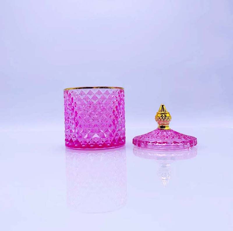 Colorful Pink Green Black White Glass Jars For Candle Making