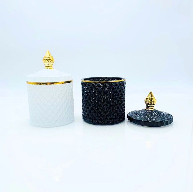Luxury White Black Pineapple Glass Candle Jar Supplier