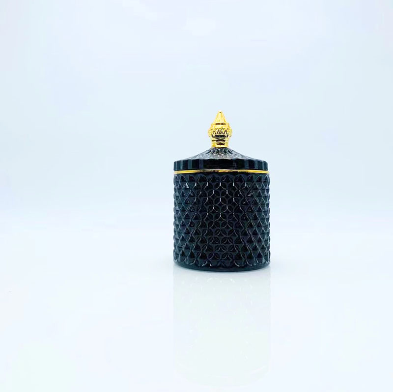 Luxury White Black Pineapple Glass Candle Jar Supplier