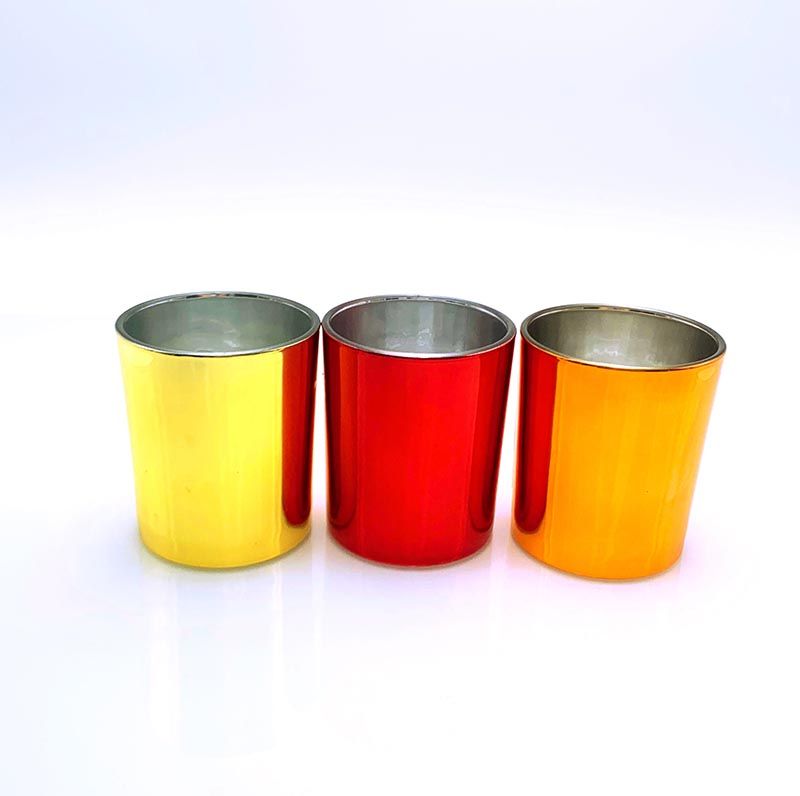 Luxury Metallic Red Candle Glass Jars China Supplier