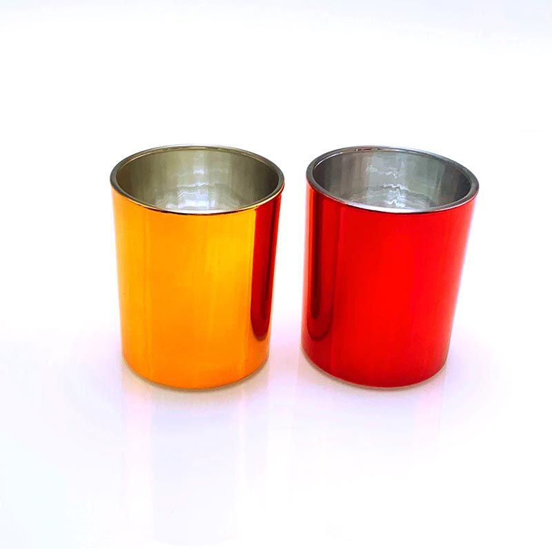 Luxury Metallic Red Candle Glass Jars China Supplier