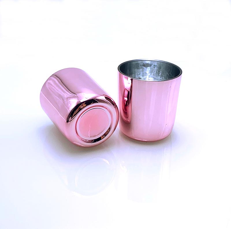 Luxury Rose Gold Glass Jar With Arc Bottom