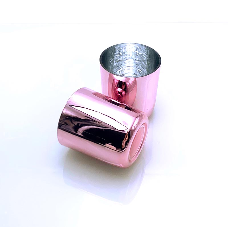 Luxury Rose Gold Glass Jar With Arc Bottom