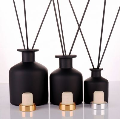 Luxury Matt Black Empty Home Decorative Reed Diffuser Bottle