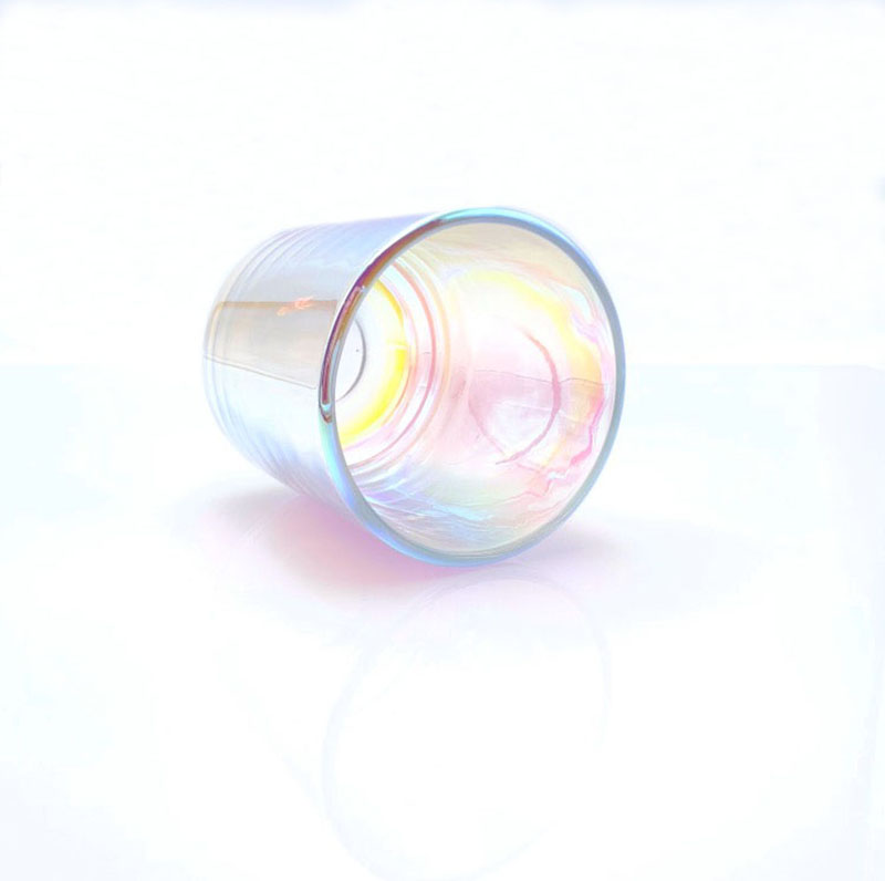 10oz Luxury Iridescent Arc Bottom Glass Candle Jar