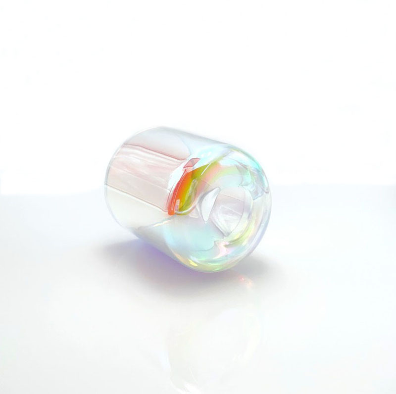 10oz Luxury Iridescent Arc Bottom Glass Candle Jar