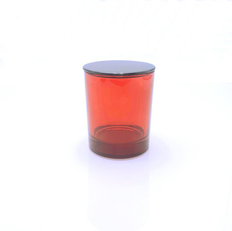 Transparent Red High Quality Scented Glass Candle Jar