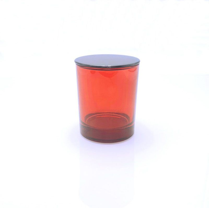 Transparent Red High Quality Scented Glass Candle Jar