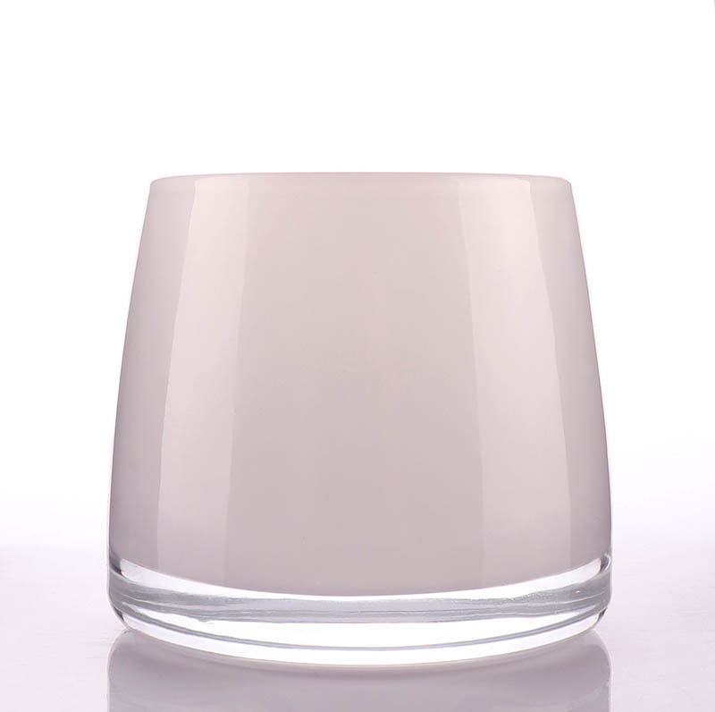 7oz Unique Shaped Luxury White Glass Candle Jars For Candle Making