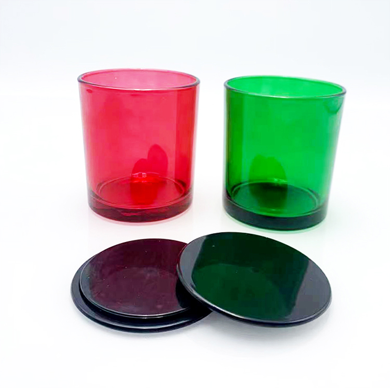 Transparent Red Candle Jar