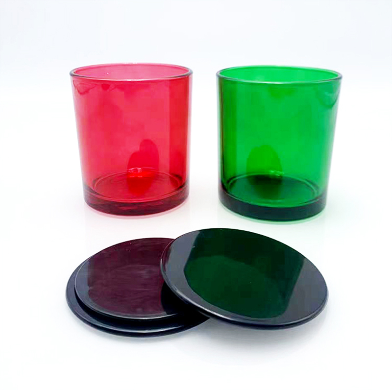 Transparent Red Candle Jar