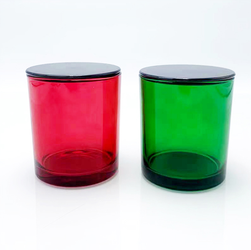 Transparent Red Candle Jar