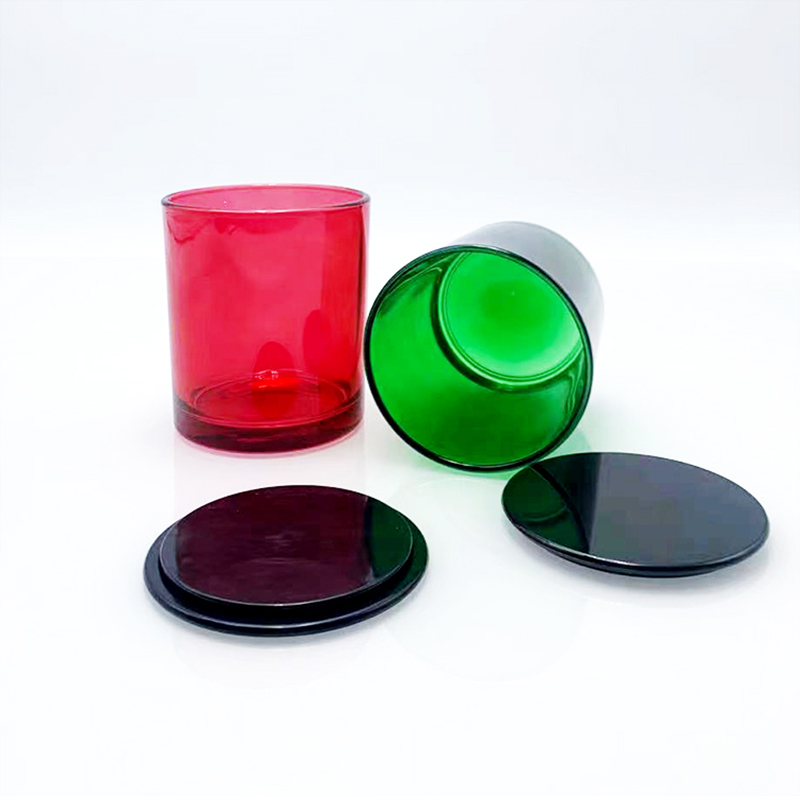 Transparent Glossy Green Candle Jar