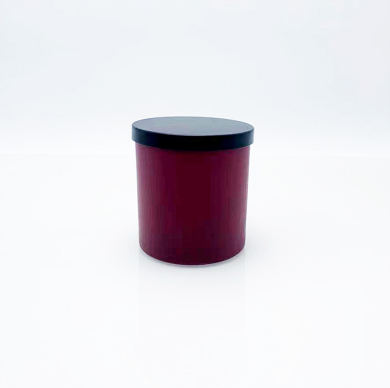 7oz Matte Red Candle Glass Jar With Metal Lid