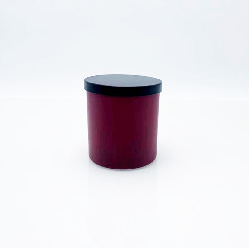 7oz Matte Red Candle Glass Jar With Metal Lid