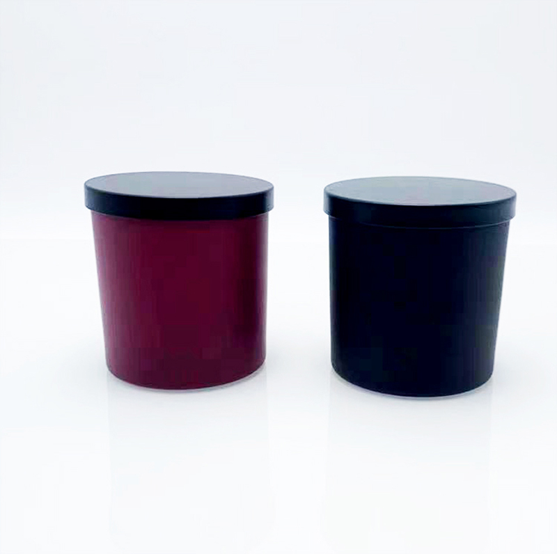 7oz Matte Red Candle Glass Jar With Metal Lid