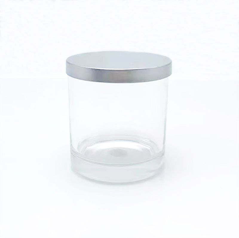 8oz Transparent Clear Candle Jar With Lid