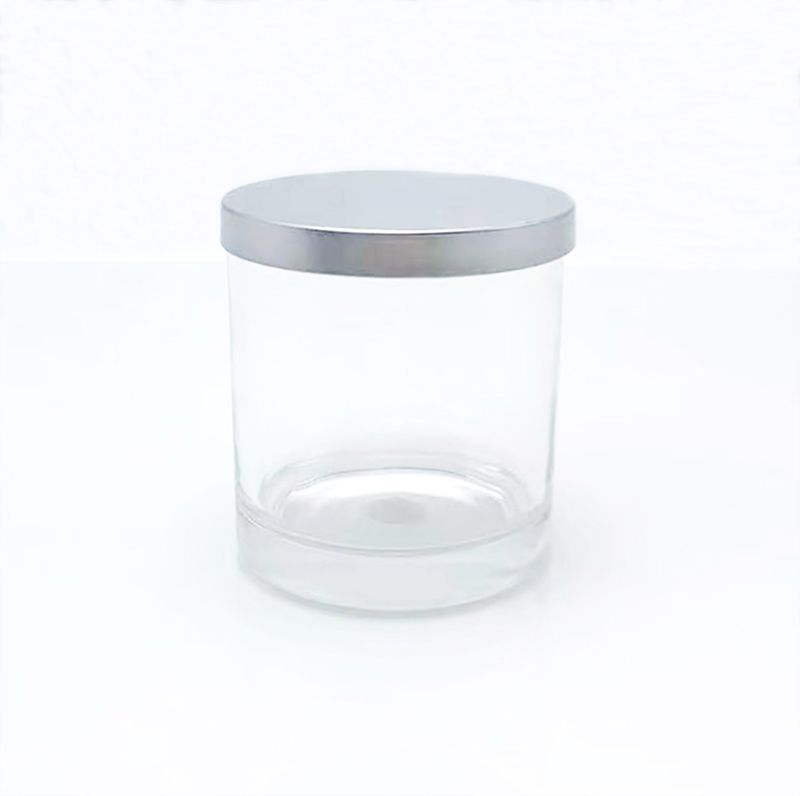 8oz Transparent Clear Candle Jar With Lid