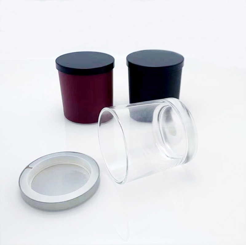 8oz Transparent Clear Candle Jar With Lid