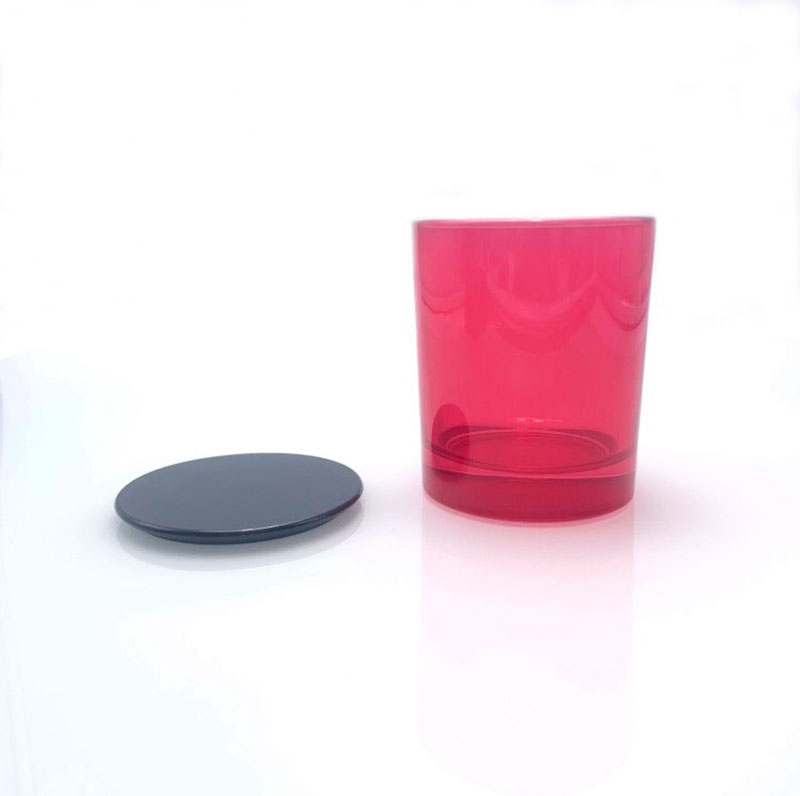 Transparent Red High Quality Scented Glass Candle Jar