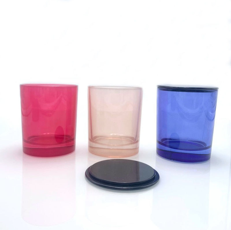 Colorful Wholesale Candle Jars Vessels With Black Lids In Bulk