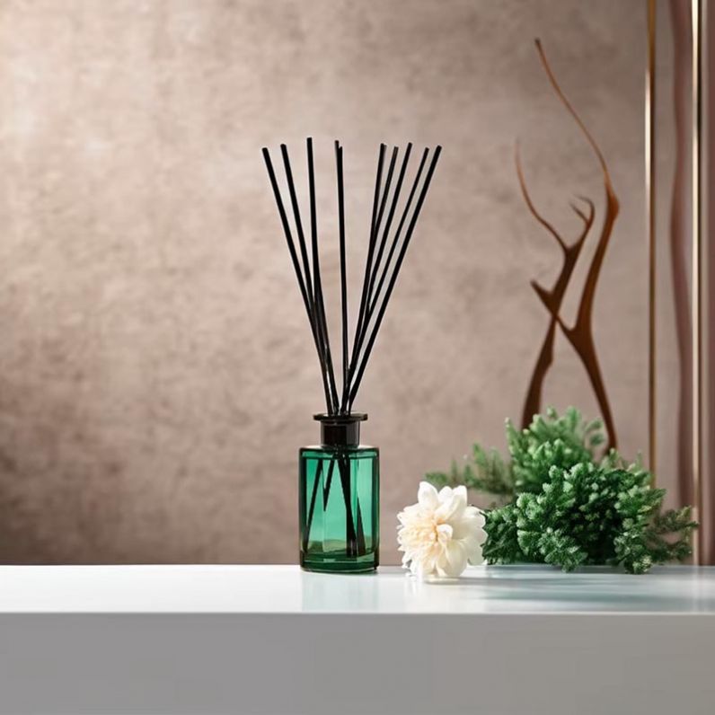 Empty Translucent Green Diffuser Glass Bottle