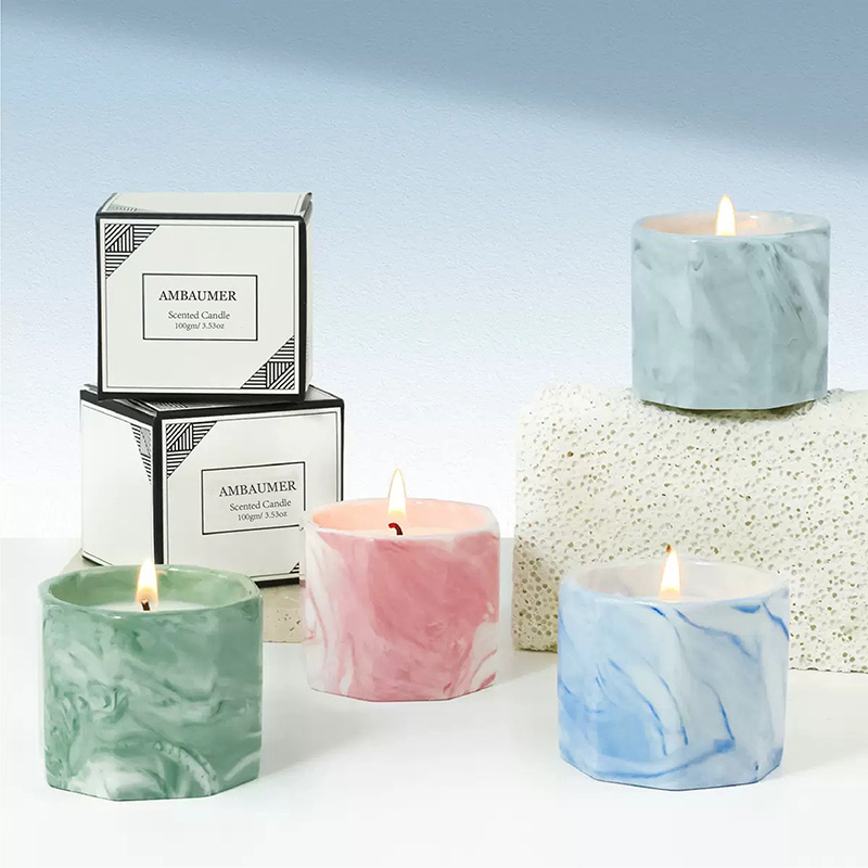 Polygonous Ceramic Scented Soy Wax Candle