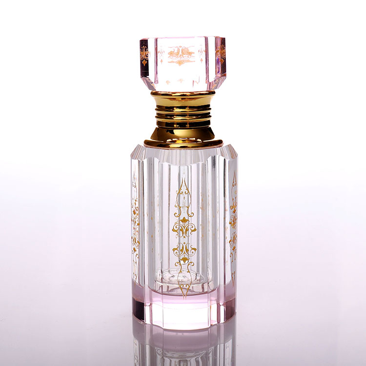 Pink Round Crystal Glass Perfume Bottle