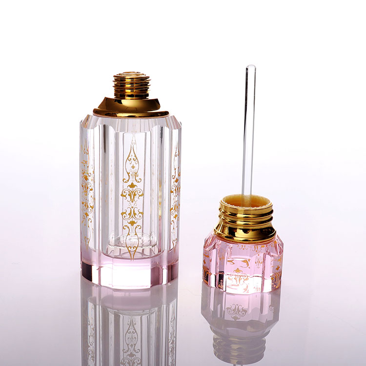 Pink Round Crystal Glass Perfume Bottle