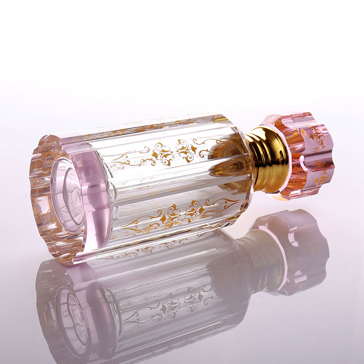 Pink Round Crystal Glass Perfume Bottle