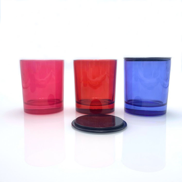 Transparent Red High Quality Scented Glass Candle Jar