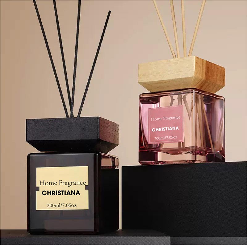 Black Luxury Glass Reed Diffuser Set with Custom Design